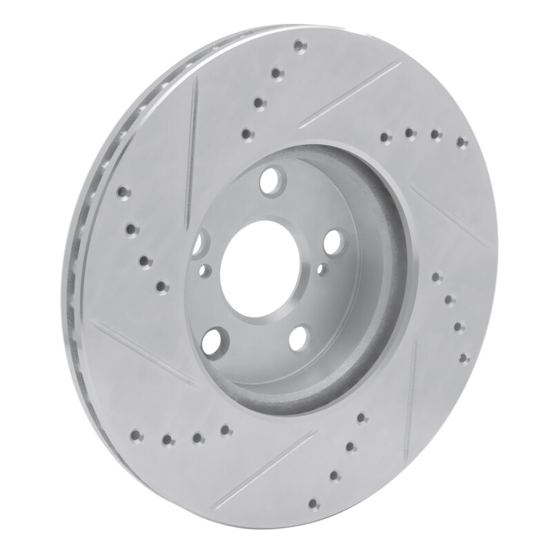 Pontiac Vibe Brake Rotor (1) - Front Right - R1 Concepts - Drilled & Slotted - Silver - `08-`19